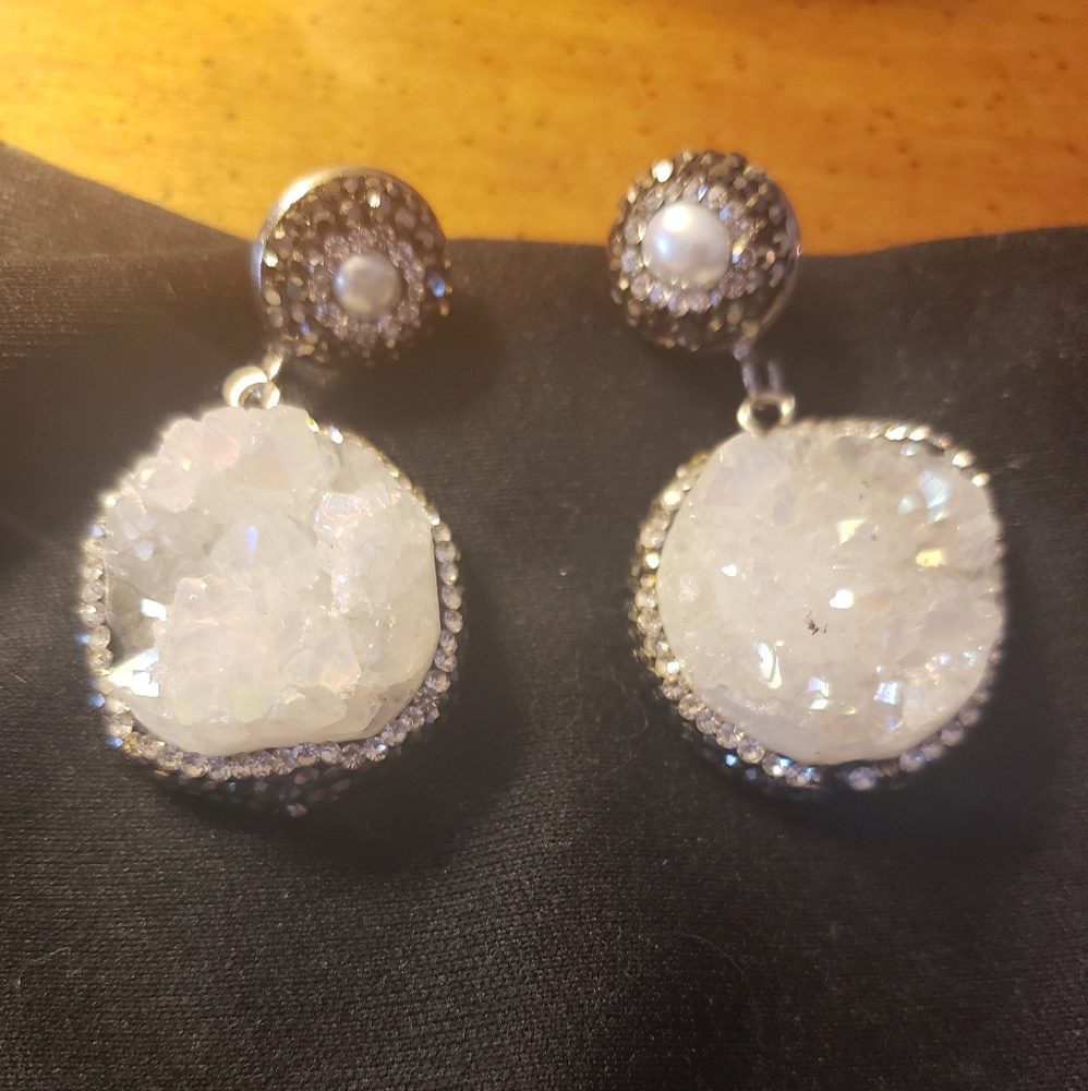 Nautal Agate Druzy Handmade Earrings